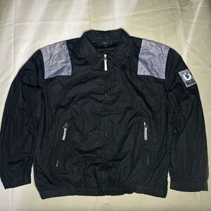 Vintage Iceberg History Black and Gray Men's Windbreaker Jacket XXL 2XL